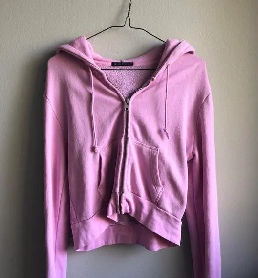 Brandy Melville Bubblegum Pink Crystal Hoodie - Image 2