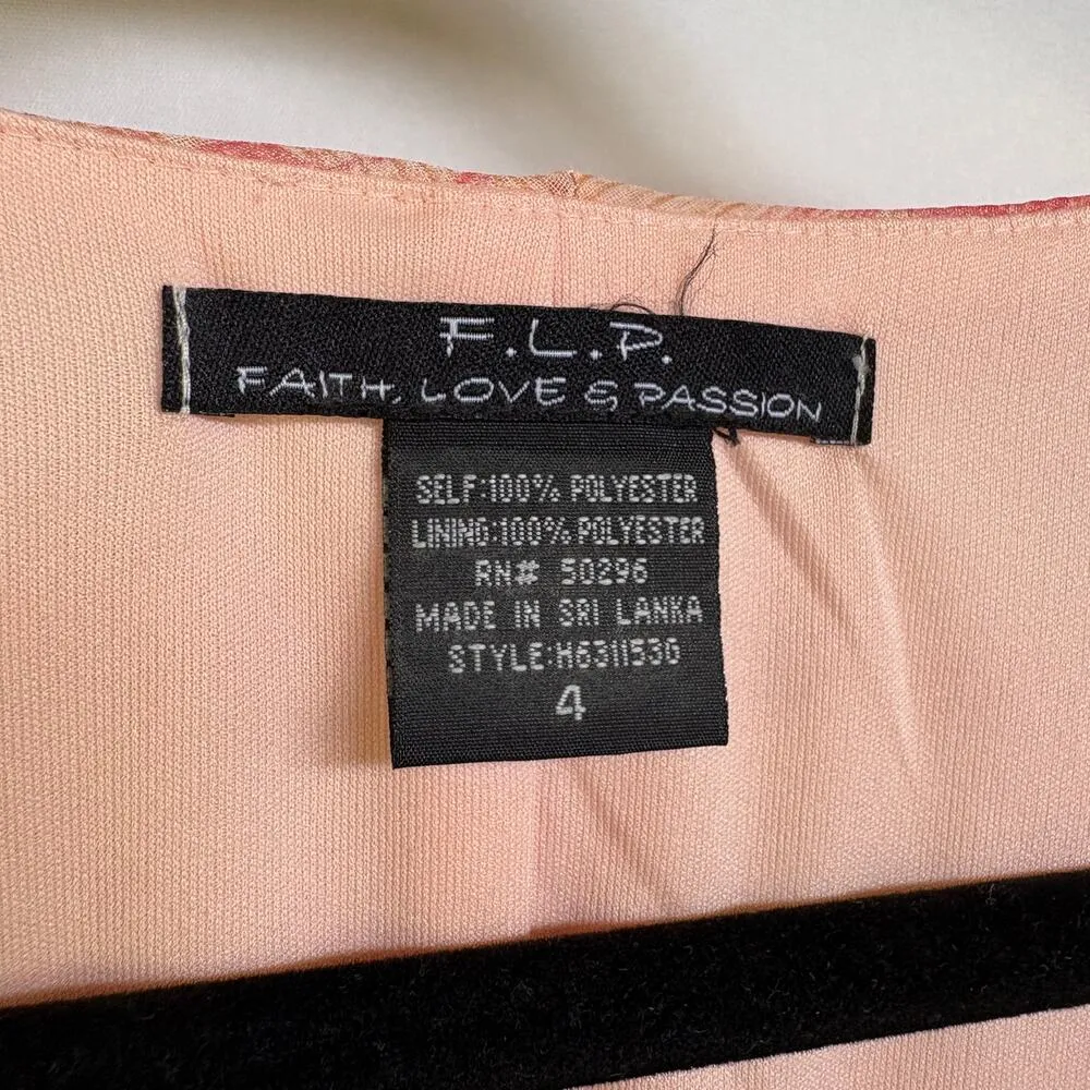 Y2K Fairy Floral Pink Babydoll Midi Dress Wedding Guest Cocktail Ethereal Size 4 - Image 7