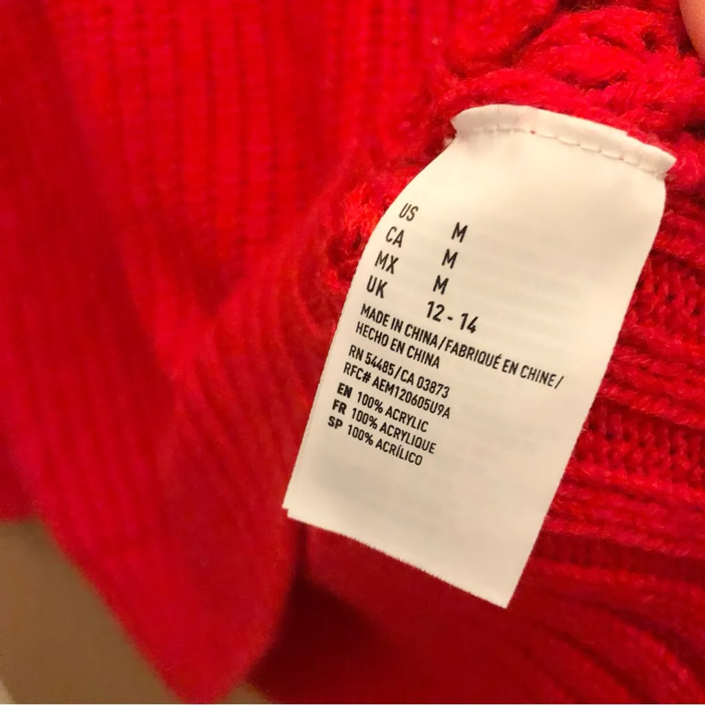 American Eagle Jegging Sweater‎ Red Medium - Image 4