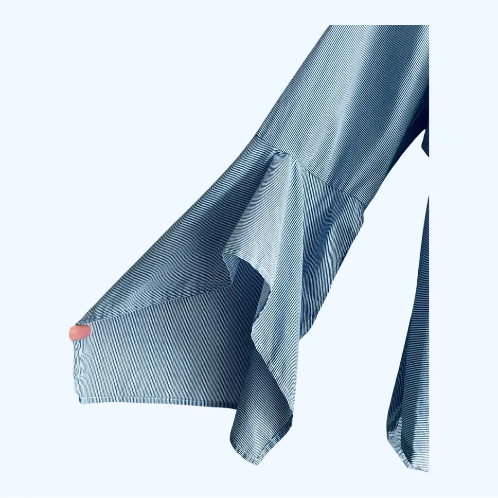 a.n.a  striped button down flare sleeve top Size Xl - Image 4