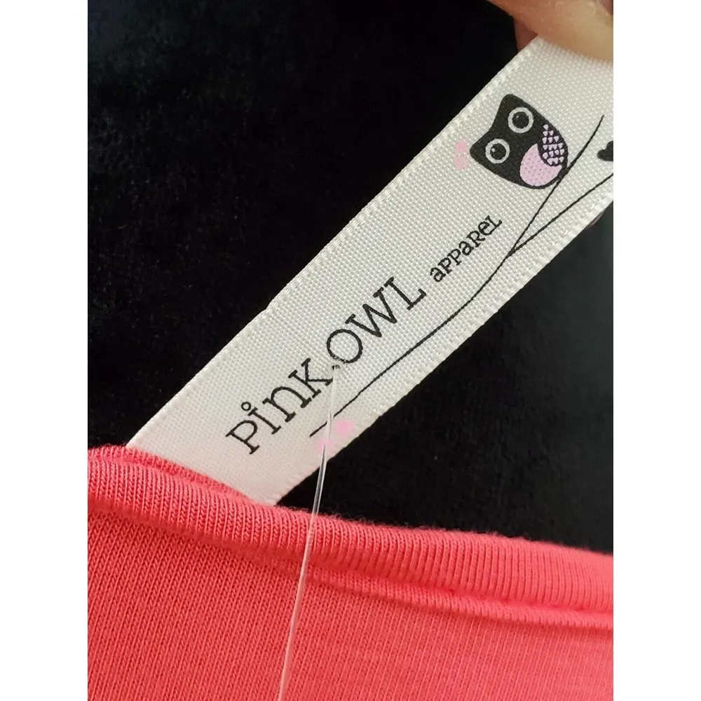 Pink Owl Women Pink Rayon Scoop Neck Long Sleeve Knee Length Dress Size Medium - Image 10