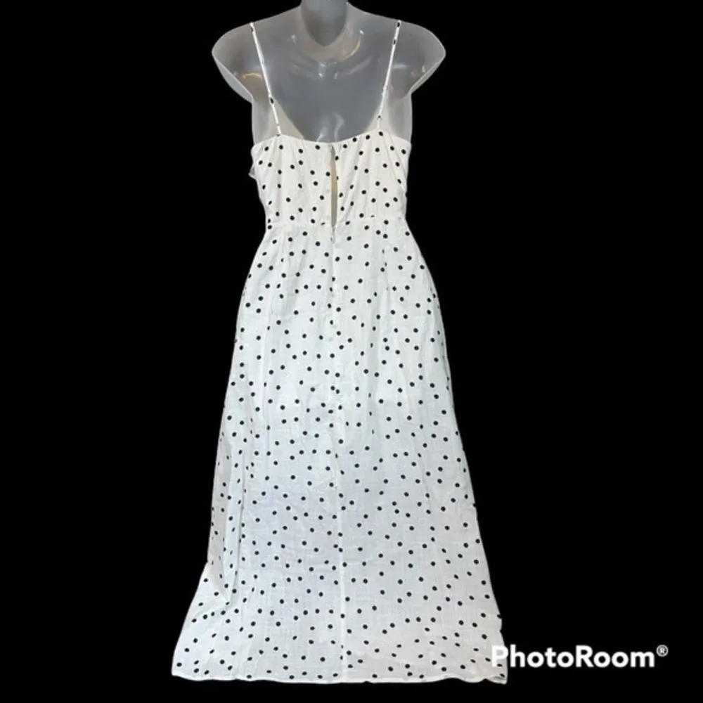 Lush Ivory Black Polka Dot Crossover Wrap Dress Size Small - Image 4