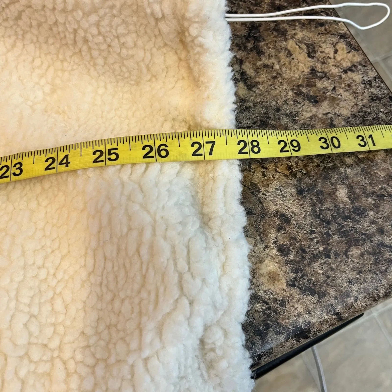 Fabletics Plus Size 1X Rylan Sherpa Jacket Ivory with Olive Pocket - Image 11