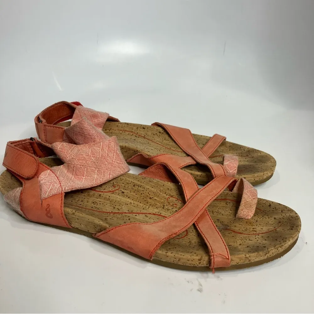 Ahnu Sananah thong sandals orange white casual women’s size 9 boho‎ trendy - Image 4