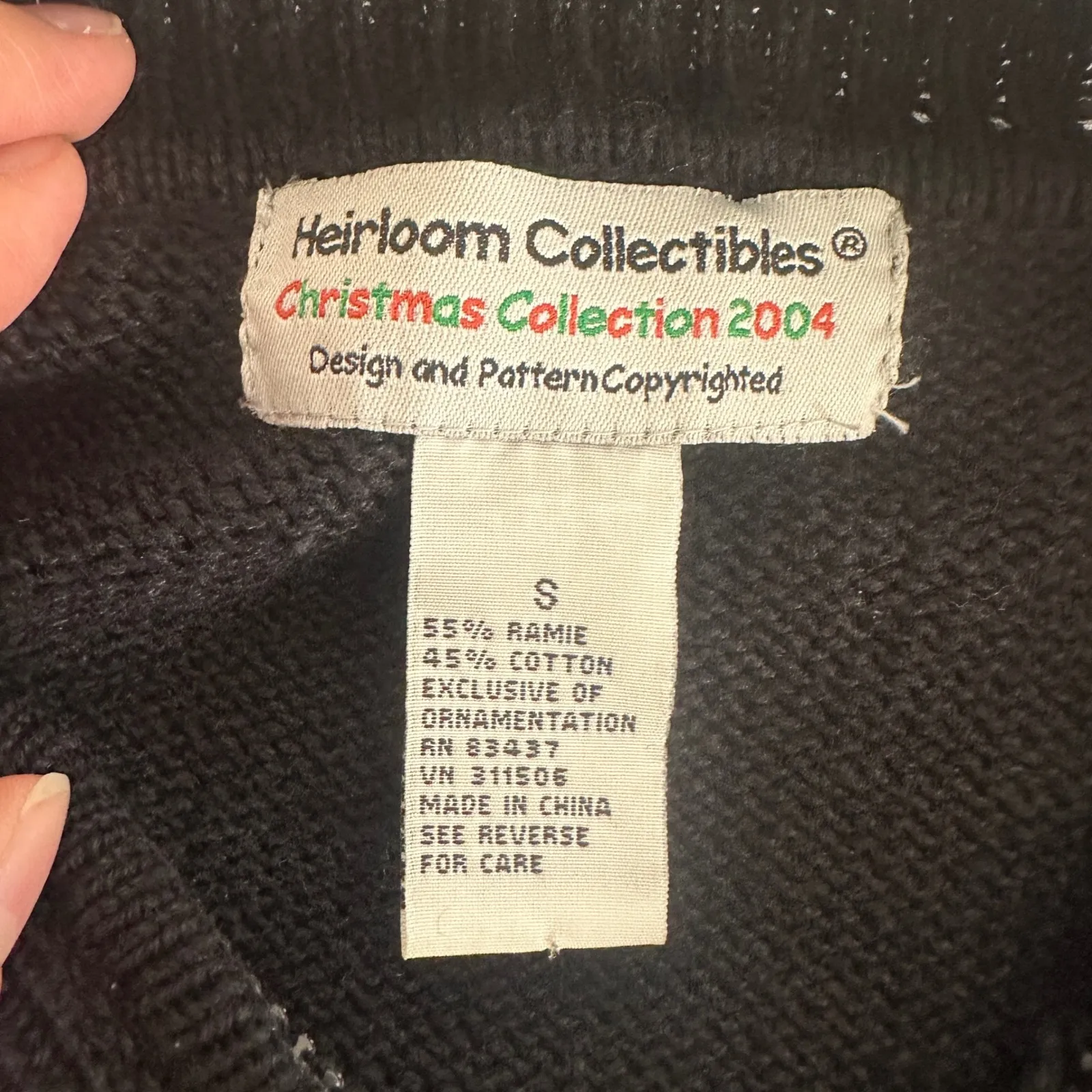 Vintage Heirloom Collectibles Christmas Cardinal Bird Beaded SequinCardiganSmall Black - Image 6