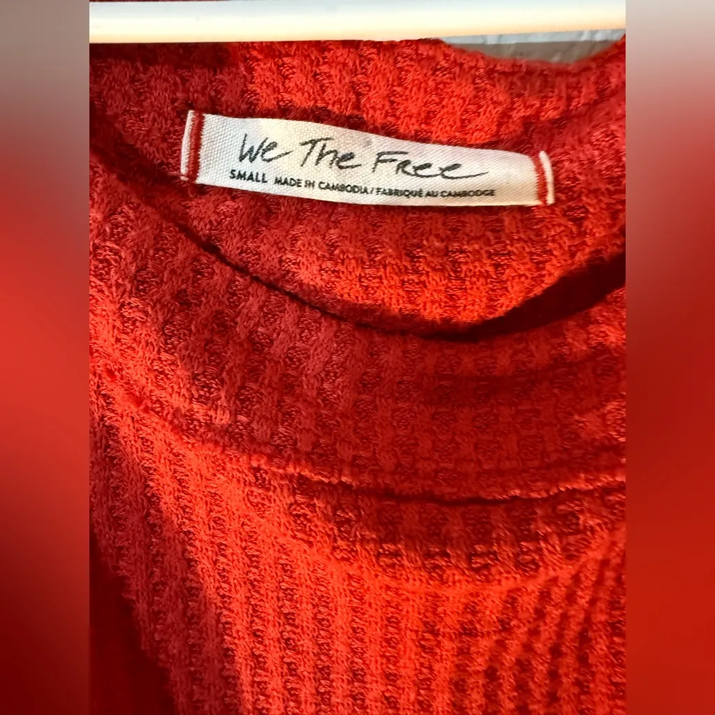 Free People We The Free Vibrant Red Knit Top - Image 6