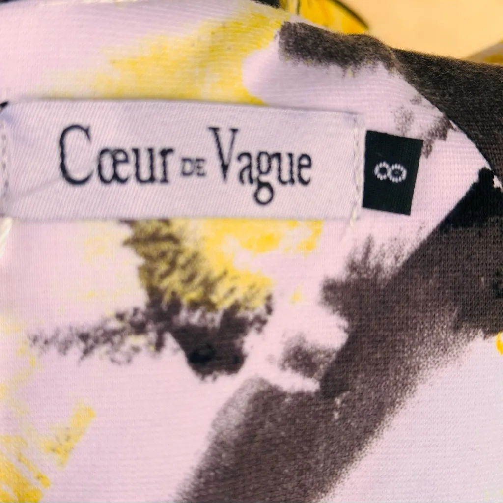 NWT Coeur de Vague Abstract Black Yellow White Sheath Dress US 6/ AU 8 - Image 14
