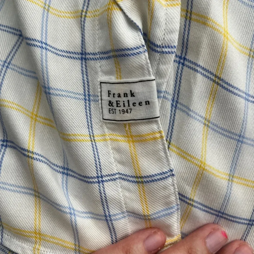 Frank & Eileen  Eileen Button Down Shirt, Plaid,‎ XXS, White & Blue - Image 8