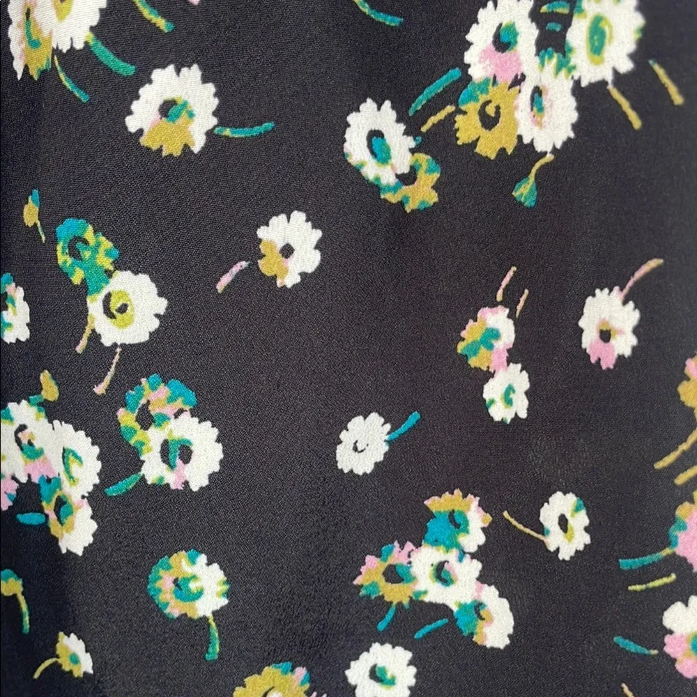 BeBop Black Floral Dress Decorative Sailor Bib Drawstring Waist Pockets Large - Image 6