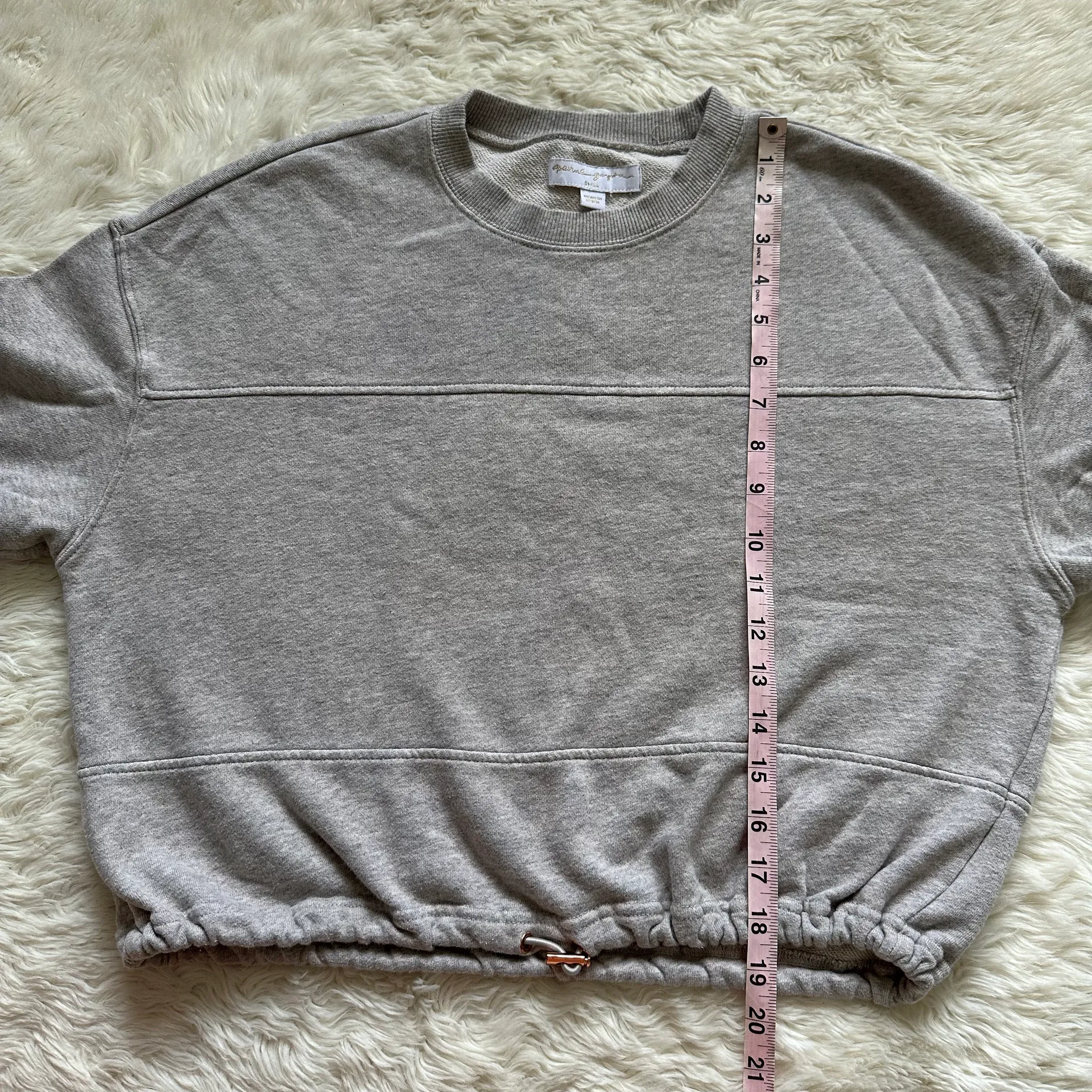 Sweatshirt Canyon Crewneck Pullover Cropped Heather Gray S - Image 11
