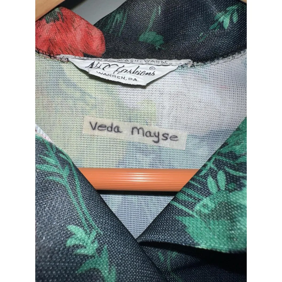 NPC Fashions VTG 1970s Floral Polyester Cottagecore, Grannycore, Boho Shirt M/L Size M - Image 10