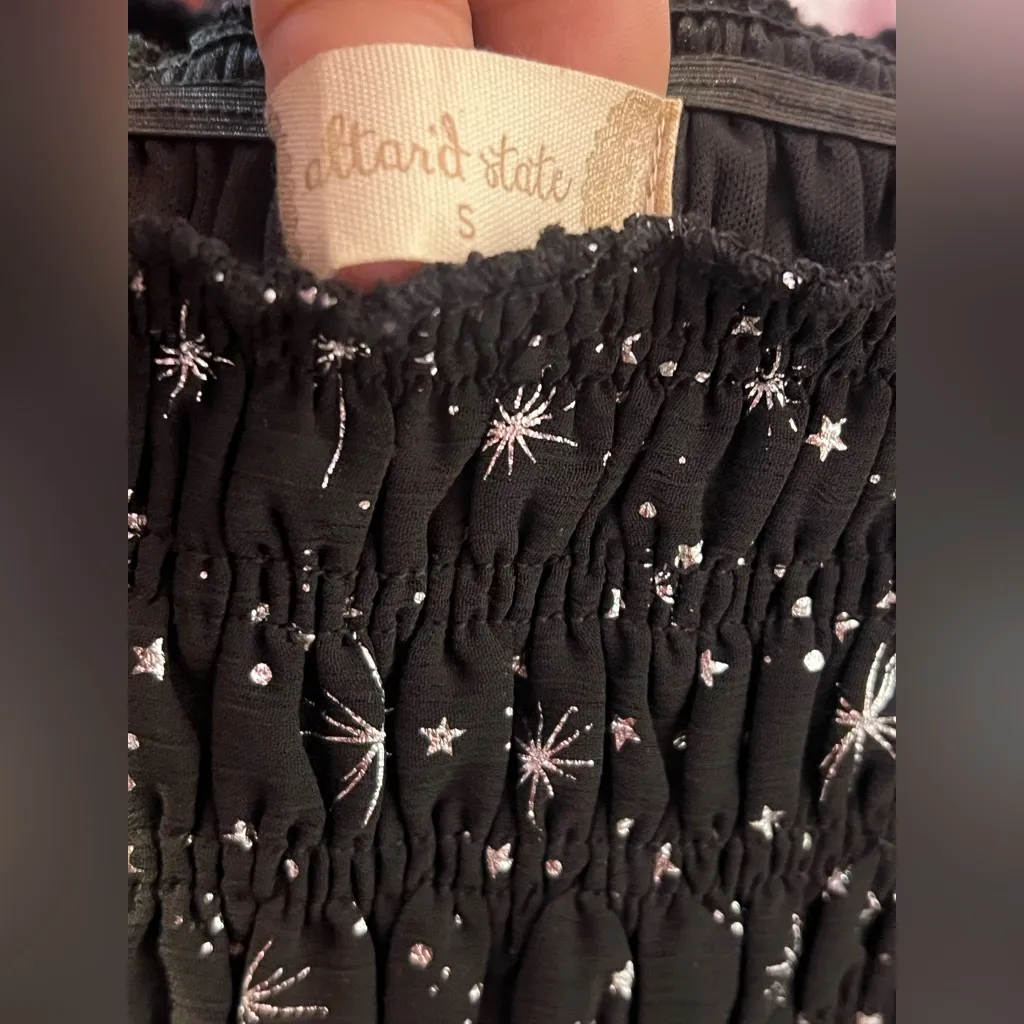 Altar'd State black dress with a silver star pattern Dress - Image 7