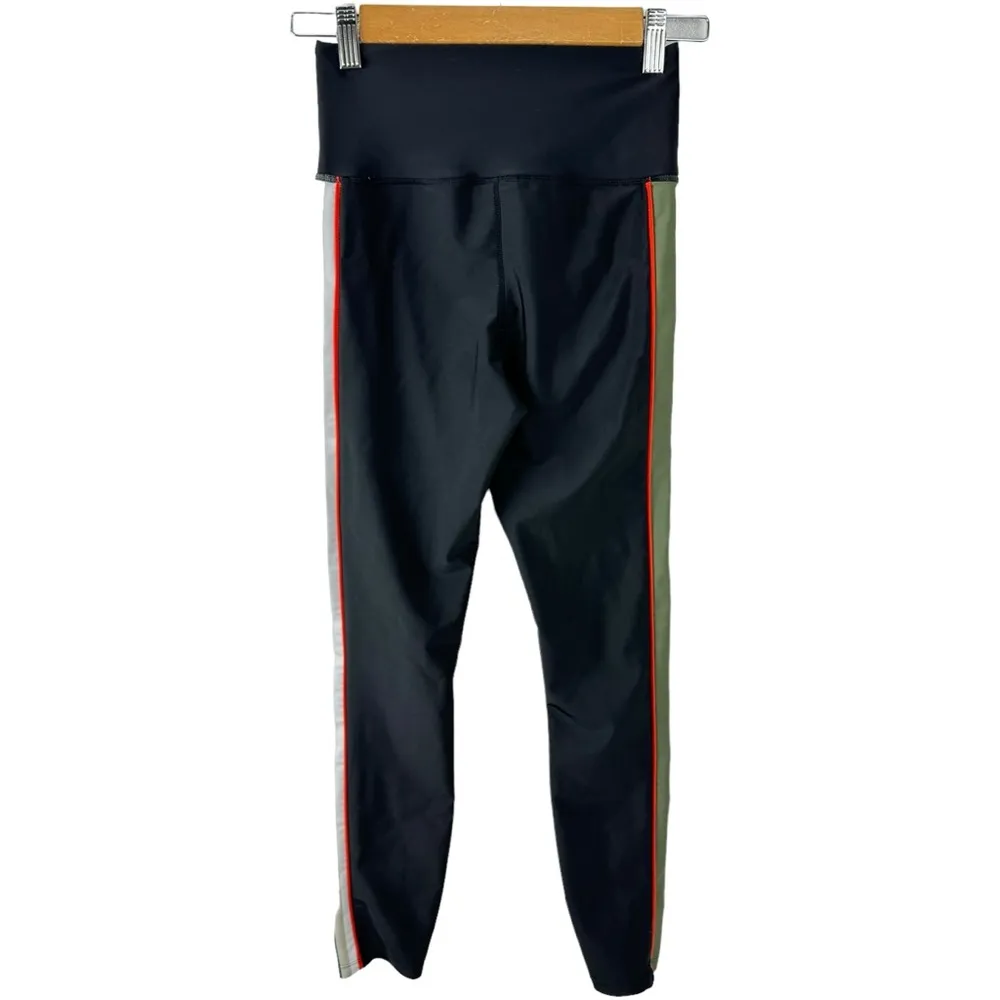 P.E Nation Crossbar Black Leggings Black Side Stripe Green XSmall Activewear Size XS - Image 10