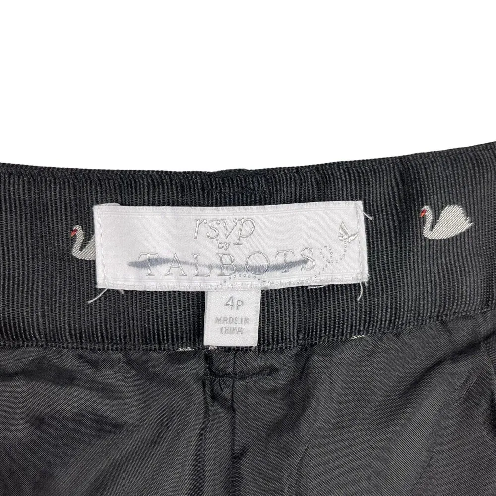 RSVP By Talbots Dress Ankle Hampshire Pants Black Swans High Waisted Size 4P - Image 14