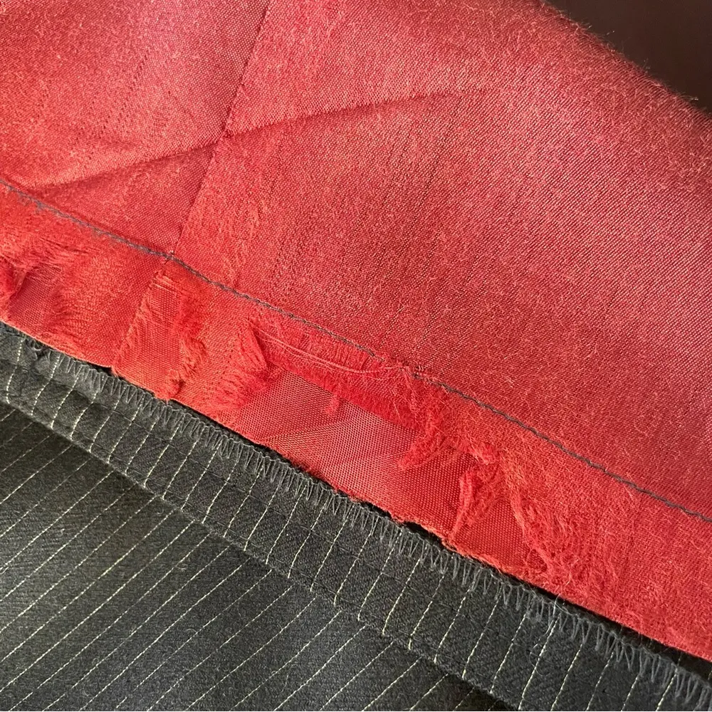 Vintage Harve Benard Navy Blue Wool Pinstripe Midi Skirt Kilt Lined 10 25" Waist - Image 7