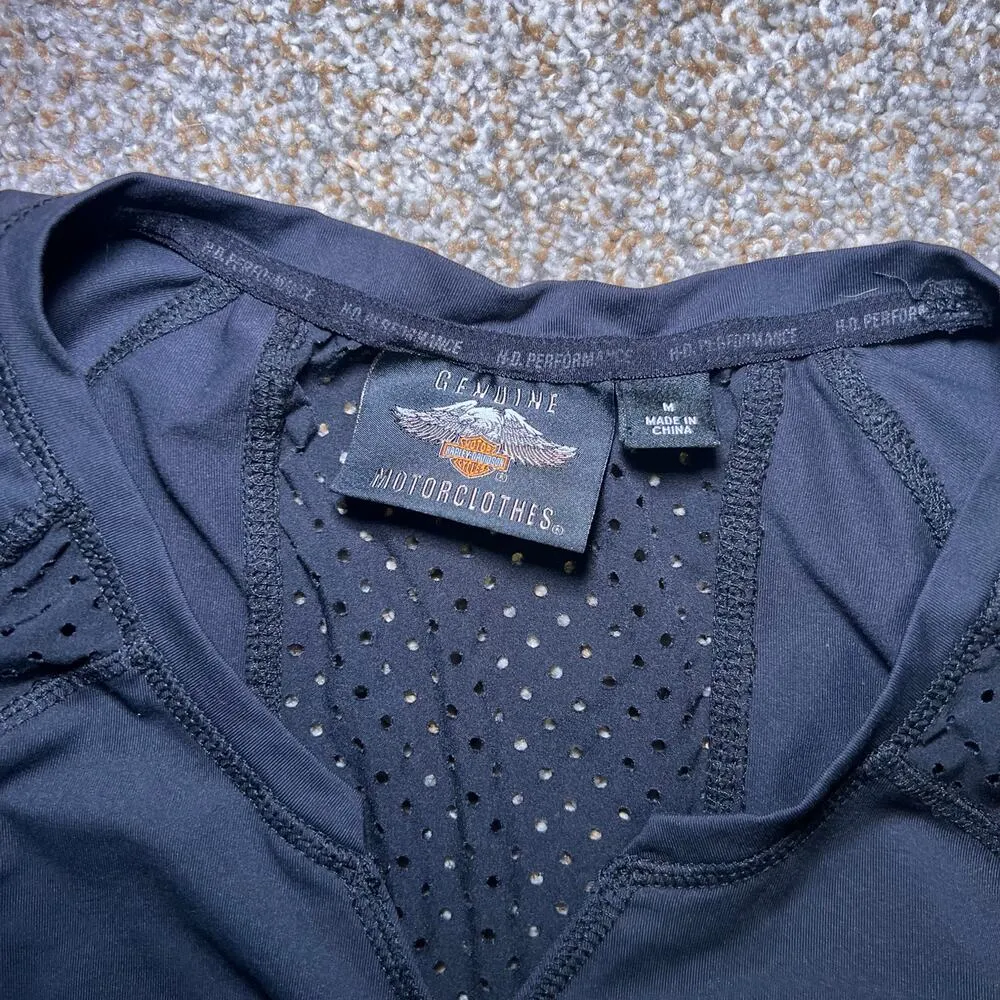 Harley Davidson Women's Black and Orange T Shirt.  Size Medium - Image 3