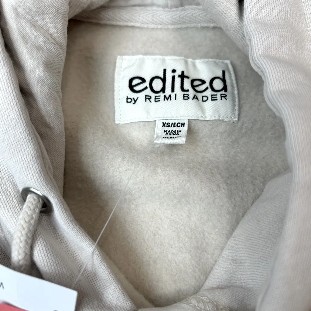 Edited by Remi Bader Washed Cement Fleece Sweatshirt Hoodie XS NWT Gift ready Tan - Image 8