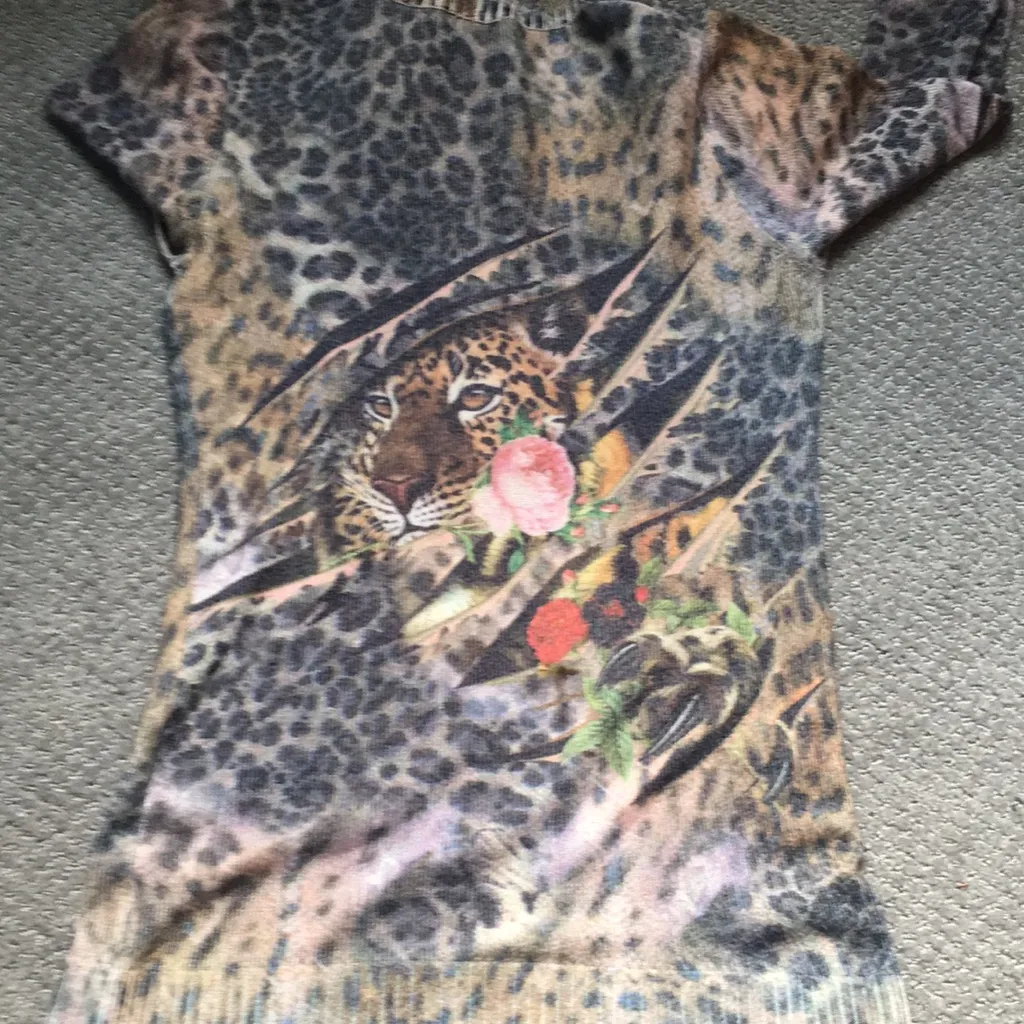 Motive hooded sweater with tiger face Gray Size M - Image 5