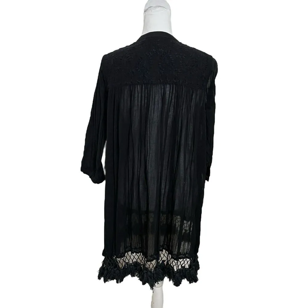 Roberta Roller Rabbit Lucknow Serafina Tunic Top Blouse Black Women’s Size S - Image 3