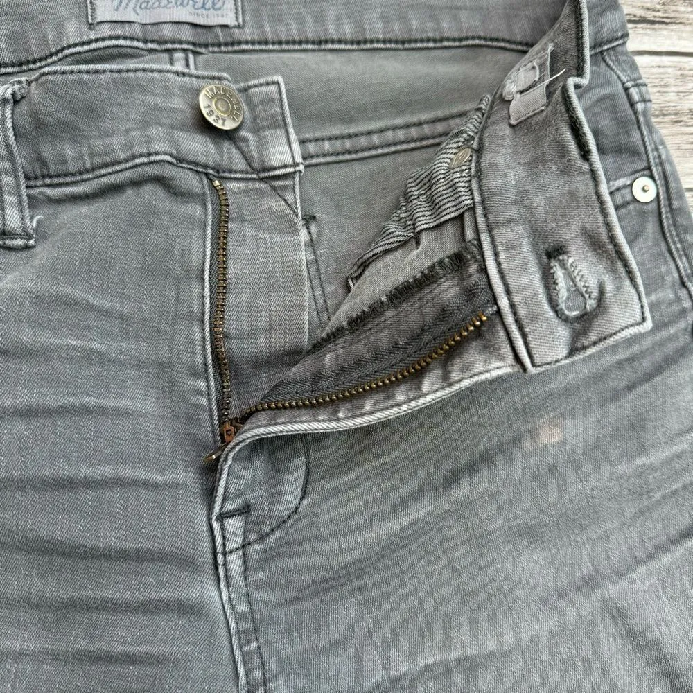 Madewell Women's High Riser Skinny Jeans Grey Gray 28 Zip Zipper Stretch Pockets - Image 6