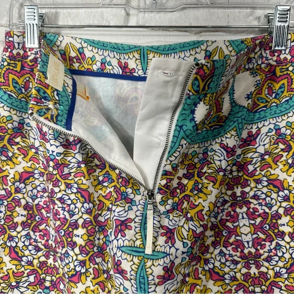 Lucy & Laurel Anthropologie Paisley Bohemian Linen Skirt Size 4 - Image 7