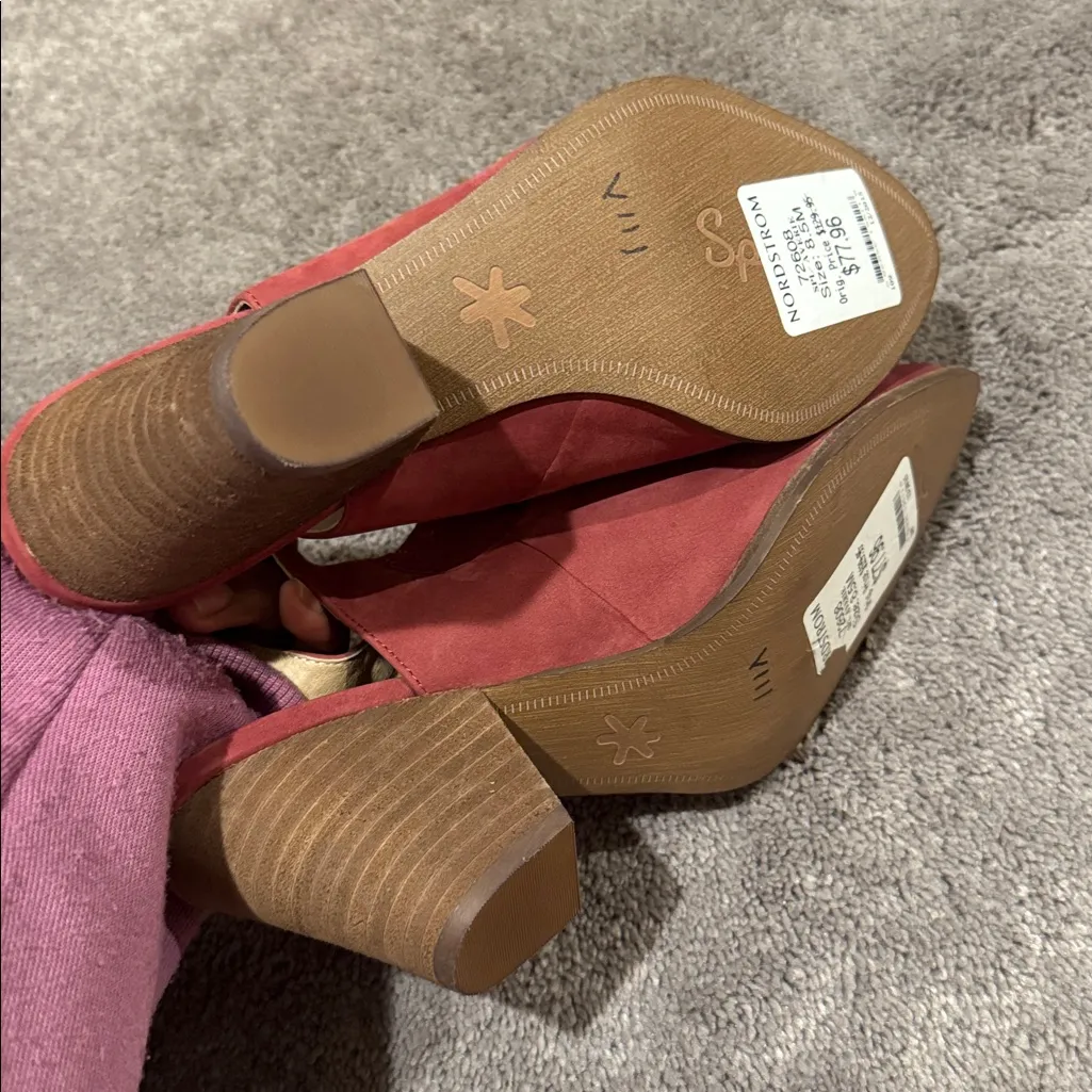 Splendid  Averie Maroon Suede Slingback Booties SIZE 8.5M - Image 8