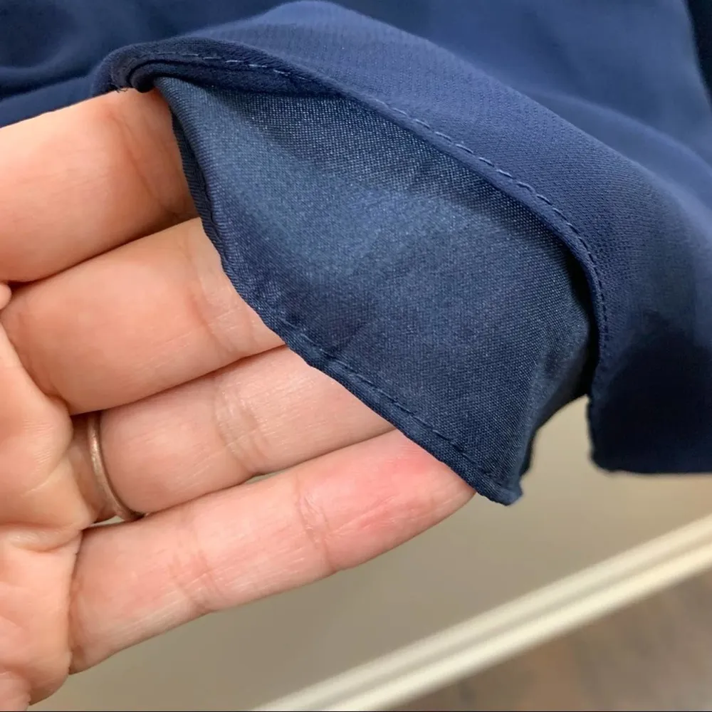 Alfred Angelo Bridesmaid One Shoulder Chiffon Pleating Detail Navy Mini Dress - Image 3