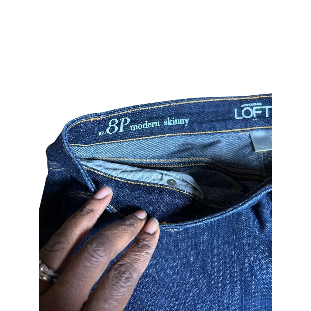 Ann Taylor LOFT Modern Skinny Jeans Women’s 8P Petite Dark Wash Stretch Denim - Image 4