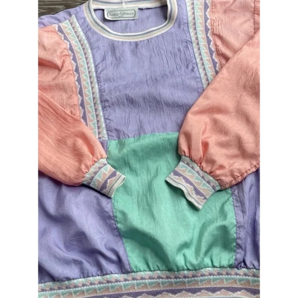 Vintage Saint Germain Women’s Sz Small Jacket Track Light 70s 80s Color Purple - Image 2