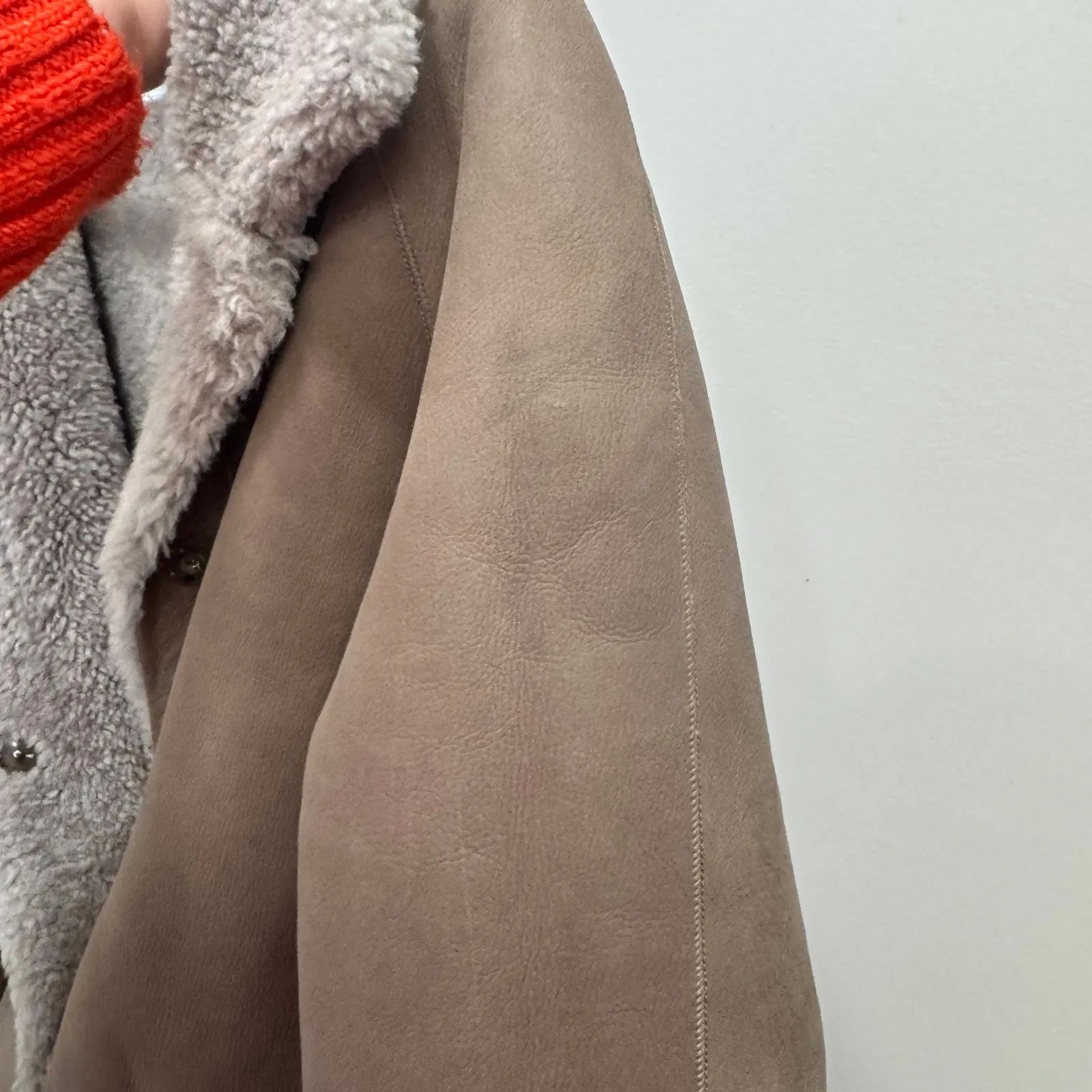 Celtic & Co Womens Coat 16 Sheepskin‎ Leather Shearling Penny Brown UK Tuscona - Image 4