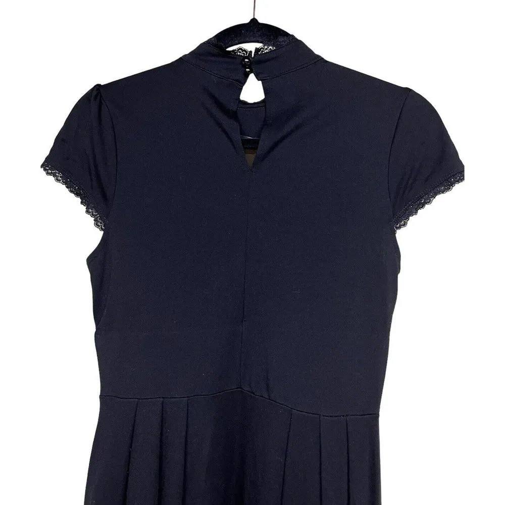 KILLSTAR Crescent Moon Mesh Cutout Fit & Flare Skater Dress Black Women’s Small - Image 4