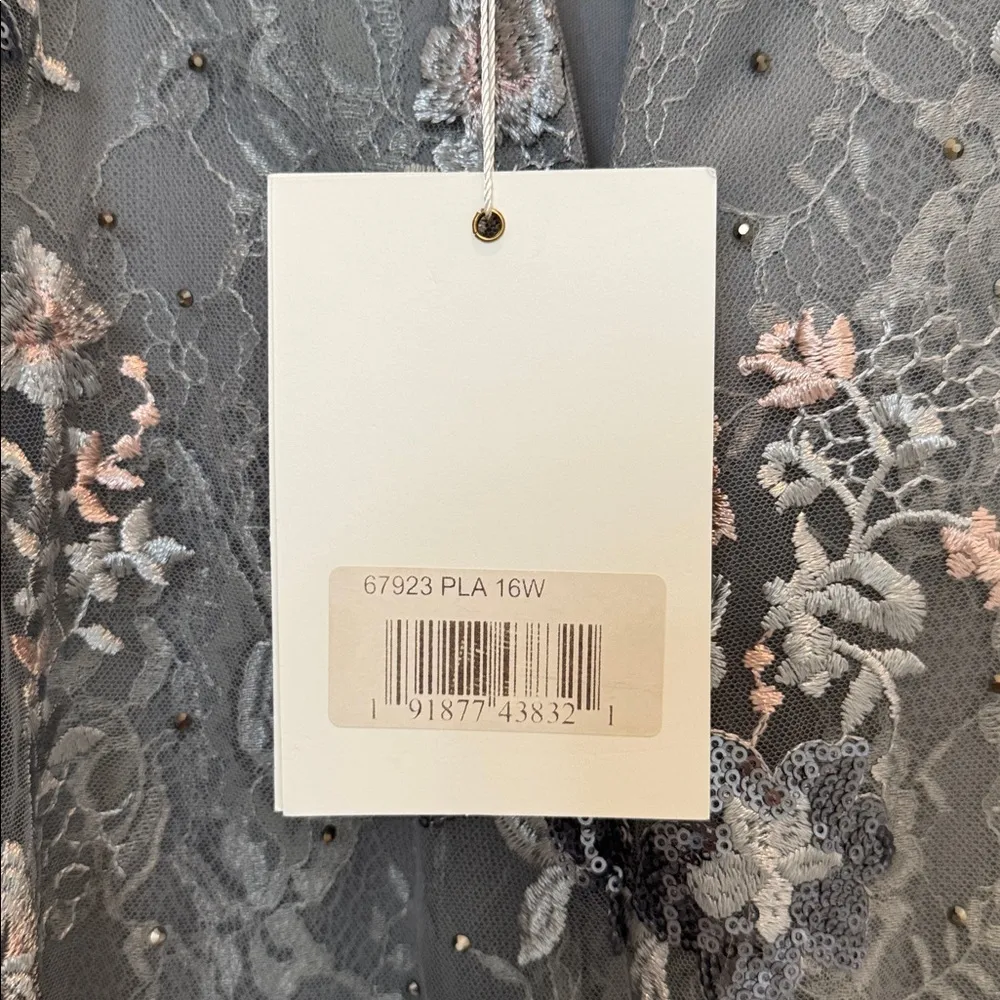 Mac Duggal 67923 Embellished Illusion Long Sleeve A Line Gown Size 16W NWT - Image 11