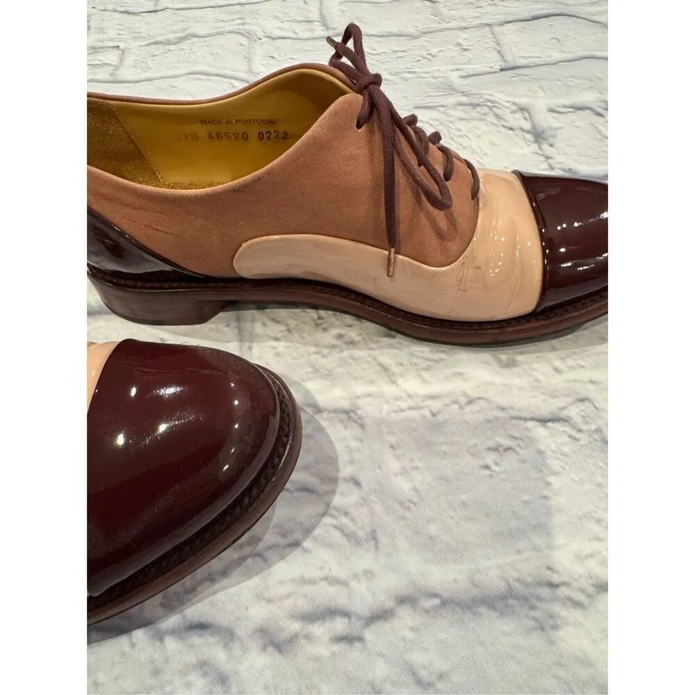 The Office of Angela Scott Ms. Baker Oxford 37.5/7.5 soft and patent leather pin Pink - Image 4