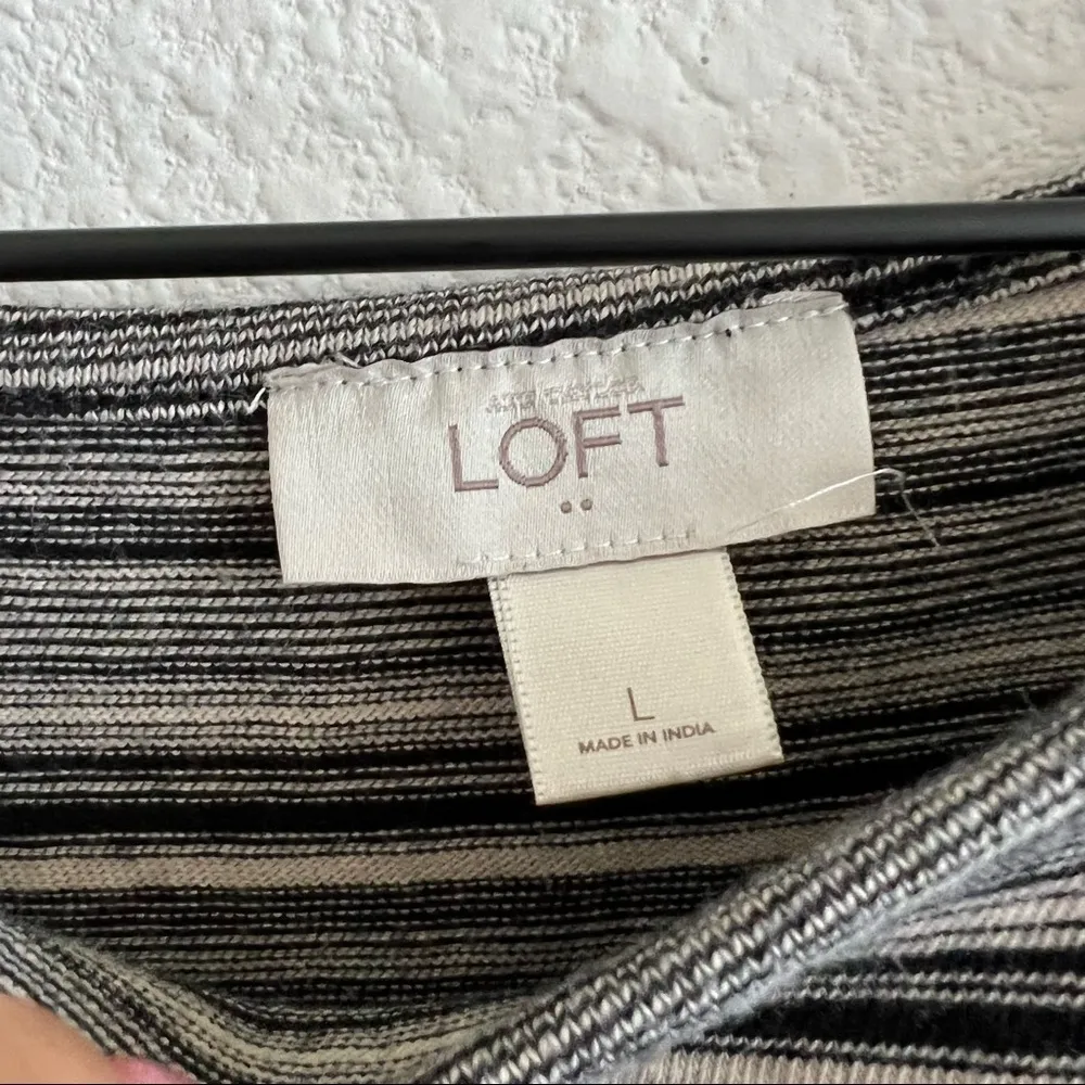 Ann Taylor LOFT Cotton Dark Stripe T-Shirt Dress Large - Image 10