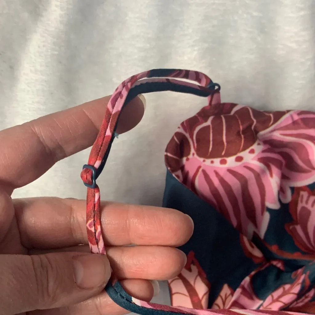 Farm Rio size medium new Blue flower delicacy Paisley slip dress floral pink - Image 8