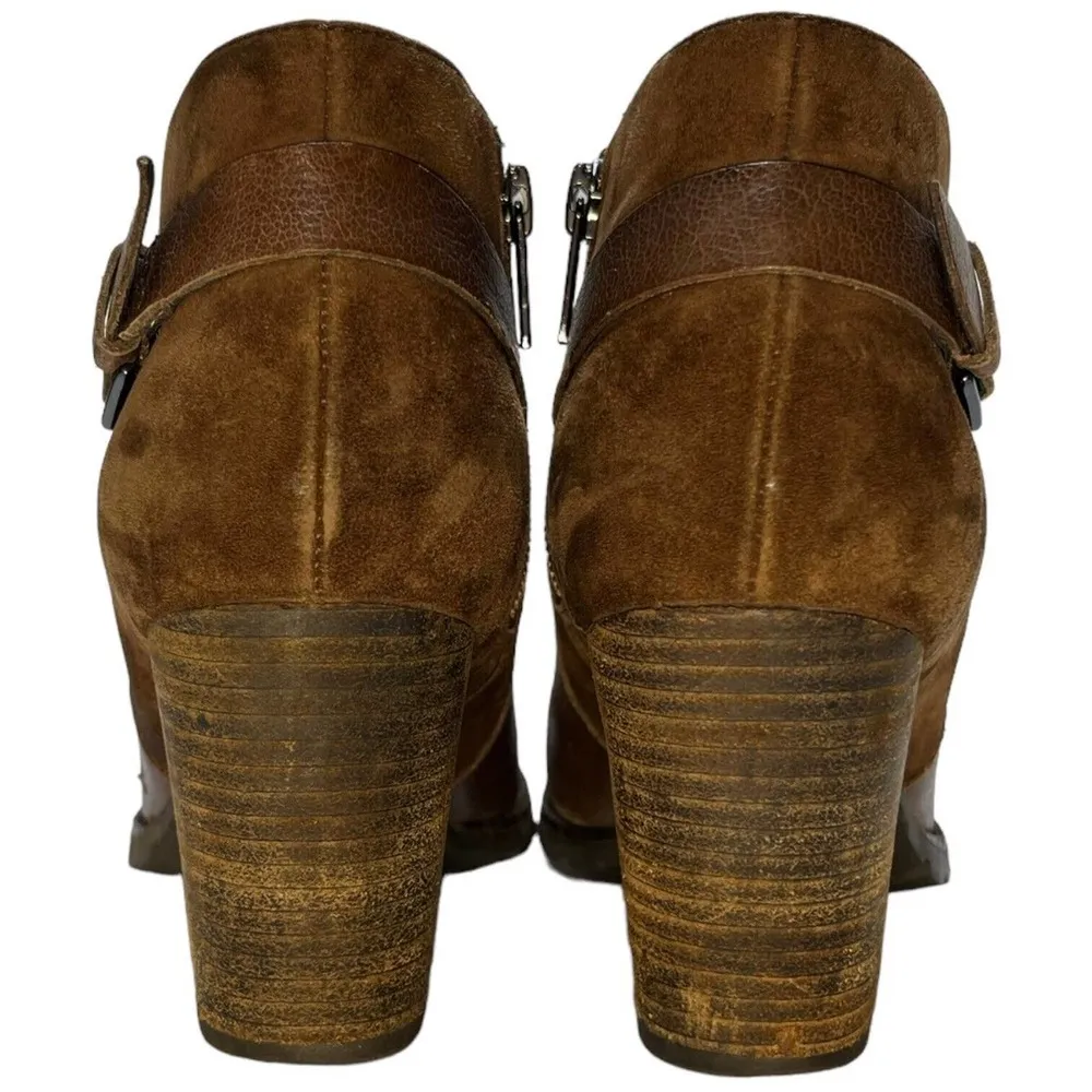 Clarks Artisan Mission Parker Leather Heeled Ankle Chelsea Bootie Brown 7.5 - Image 4