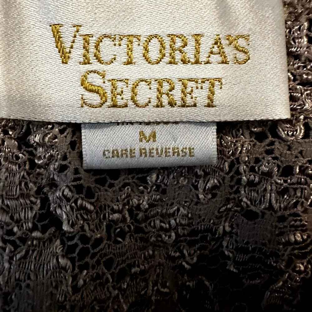 Vintage Victoria's Secret Lace Tank Gold Label Tank Y2K 90s Scalloped Brown M - Image 2