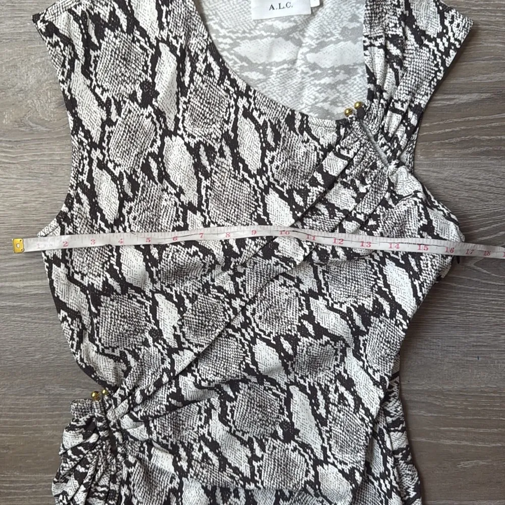 A.L.C. Beale Snakeskin Print Cutout Midi Dress 8 - Image 15