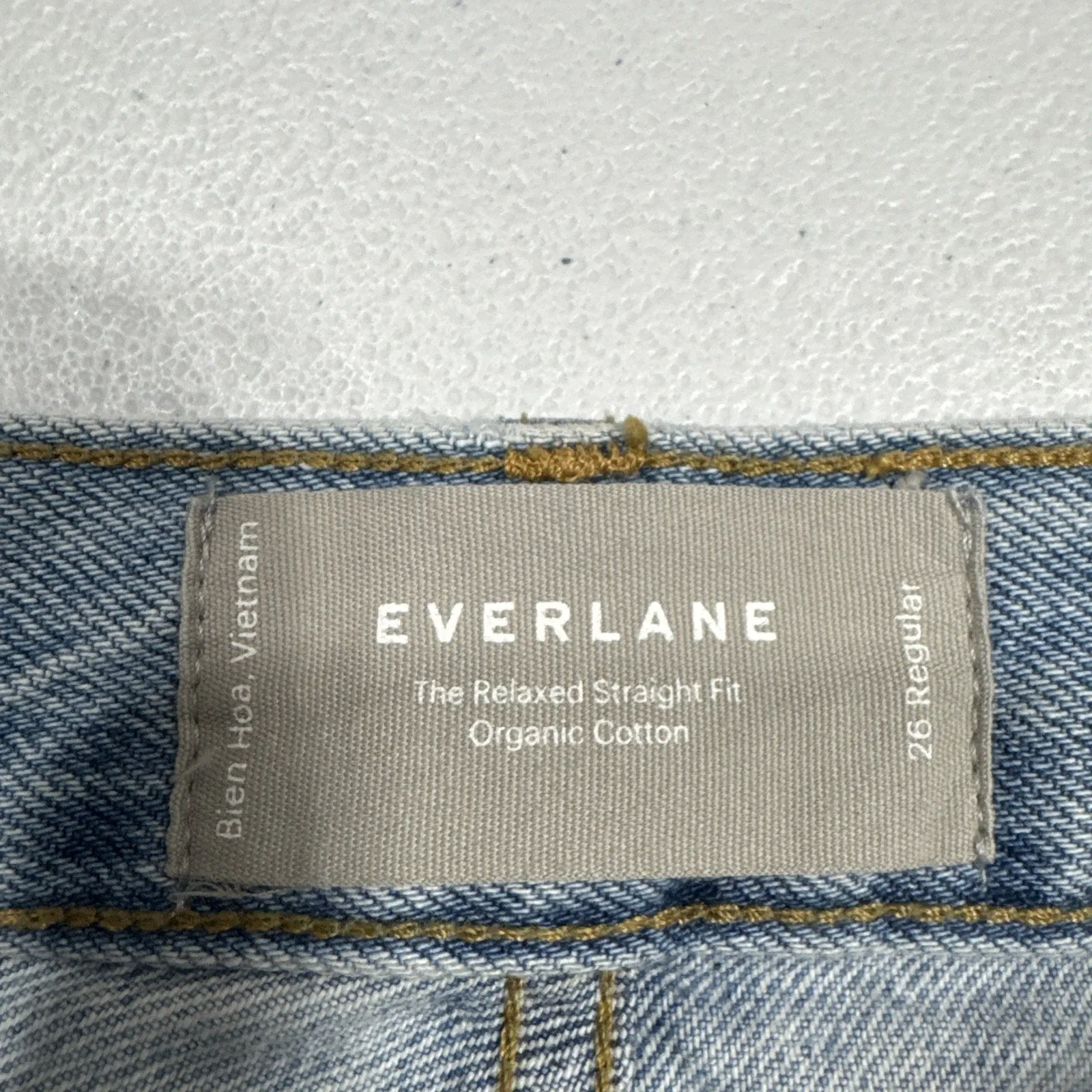 Everlane Womens Jeans The Relaxed Straight Fit Size 26R Button Fly Blue Organic - Image 4