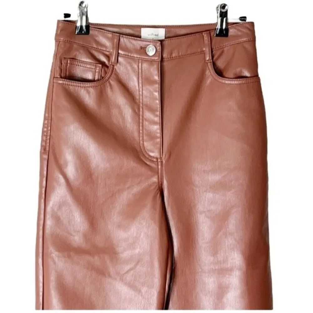 Aritizia Wilfred Melina Vegan Leather Pants In Cognac Brown Women’s Size 2 - Image 2