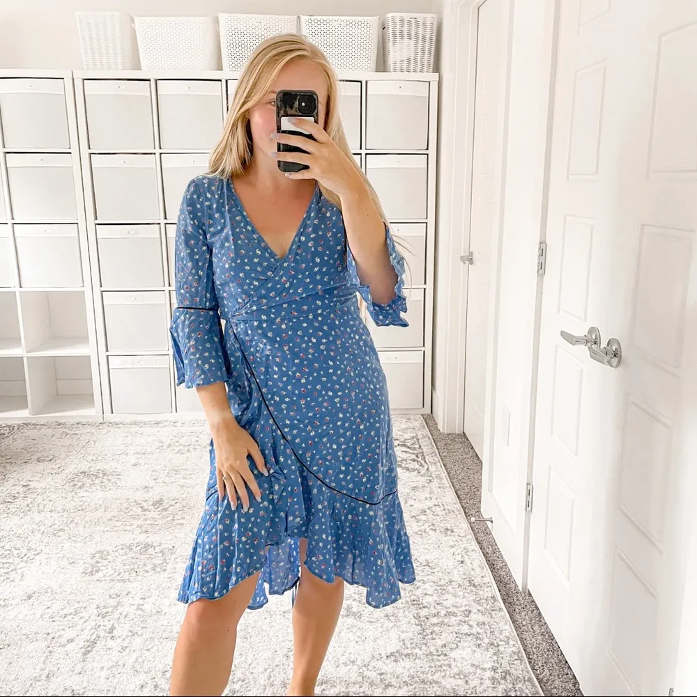 GANNI Beacon Marina Wrap Dress - Image 25