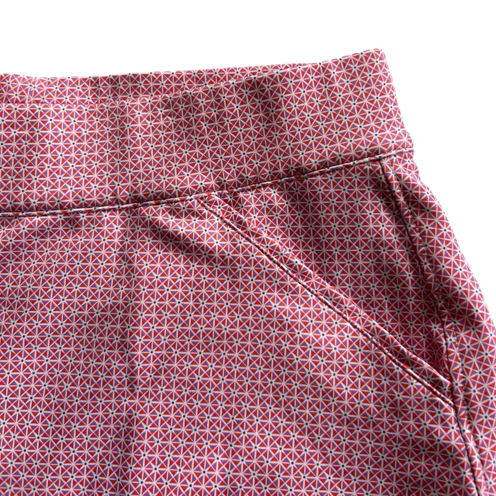 Peter Millar Alice Petal UPF 50+ Golf Tennis Skort Orange Purple Geometric M - Image 3