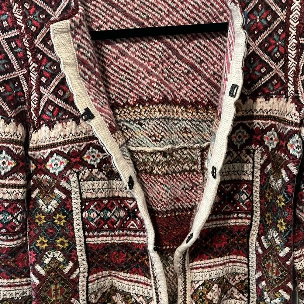 ALDO MARTINS (Anthropologie) Inverness Red Wool/Alpaca Cardigan, Size M Size M - Image 6