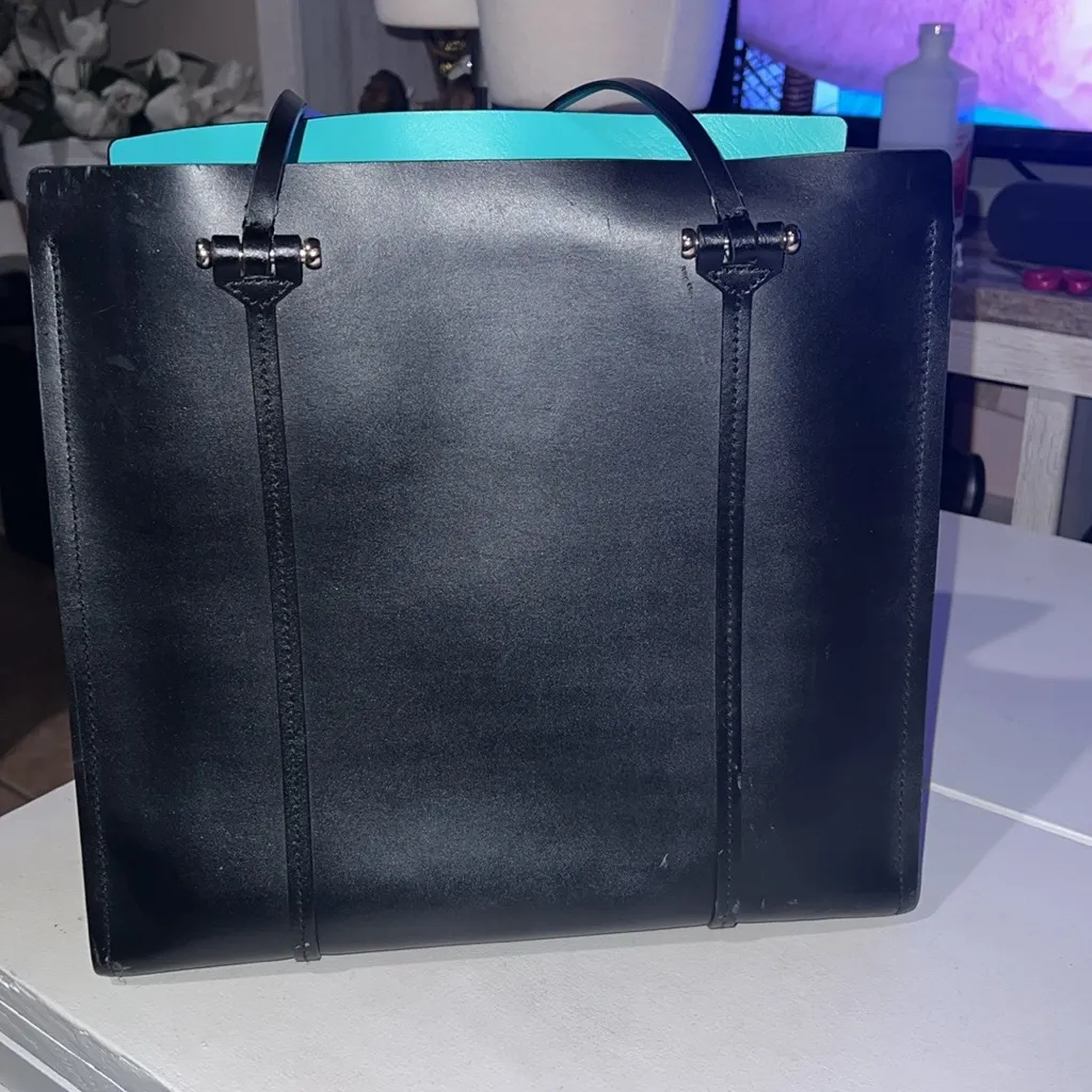 Kate Spade Elodie Black and Teal Tote Bag 12x12x6 - Image 2