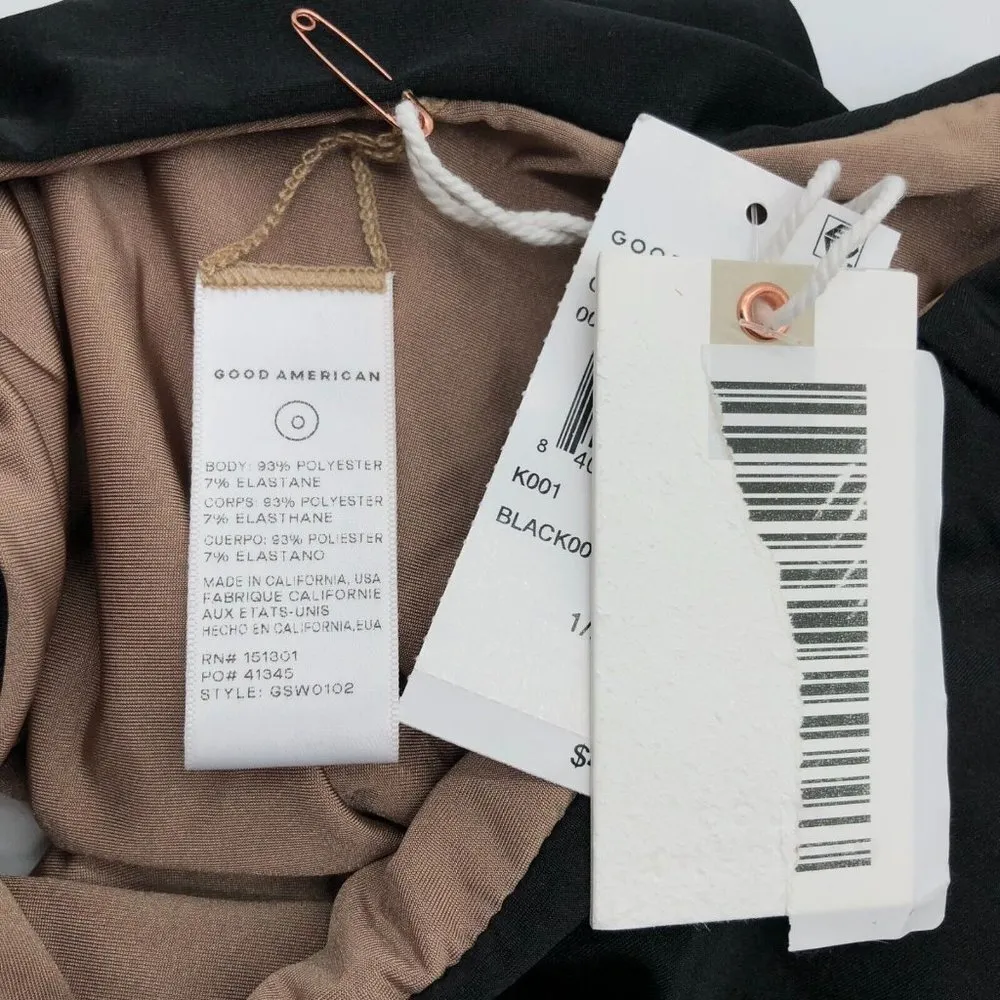 Good American Bikini New Shine Good Waist Bottom Reversible Black Brown 0 US XS - Image 3