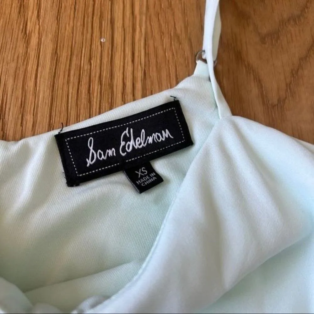 Sam Edelman Flowy Cami Crop Top in Pale Mint Green - Image 3