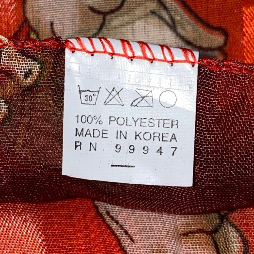 Space Age Red Scarf with Elephants - Image 5