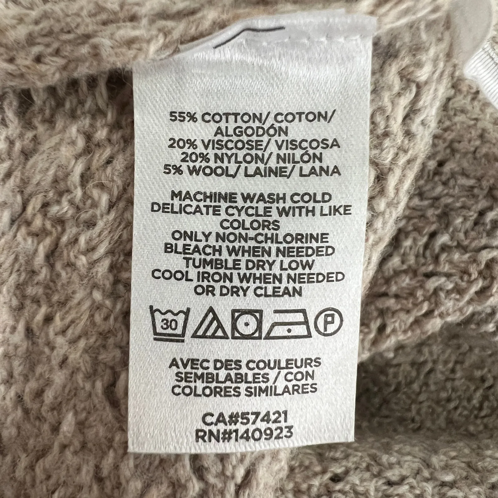 LOFT Wool Cotton Blend Crew Neck Light Brown Womens Pullover Knit Sweater XS - Image 8