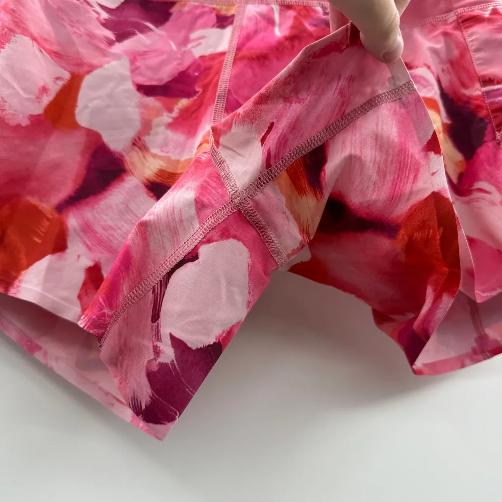 Athleta Run With It 4.5” Shorts Women’s Size Medium Pink Print Athletic Running - Image 3