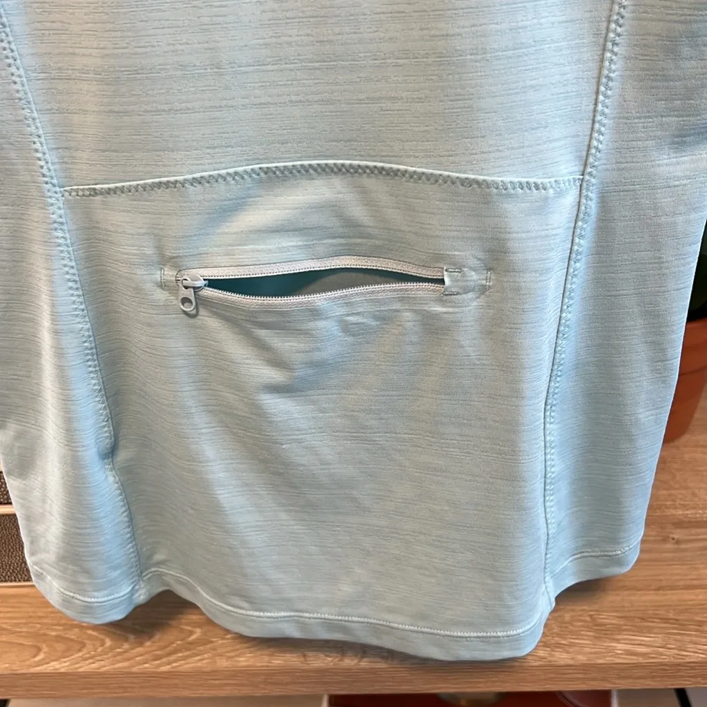 Athleta Pacifica Wrap Front UPF 50+ Teal Short Sleeve Top Tee, M - Image 6